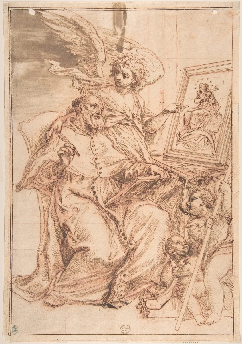 Saint Francis de Sales (canonized 1665) by anonymous, drawing, 1600-1700