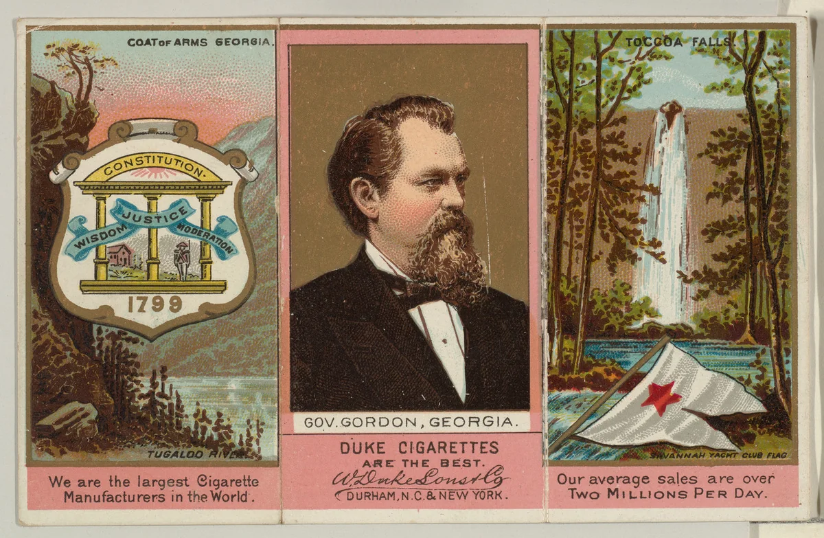 Governor Gordon, Georgia, from "Governors, Arms, Etc." series (N133-2), issued by Duke Sons & Co. by W. Duke, Sons & Co., print, 1885-1892