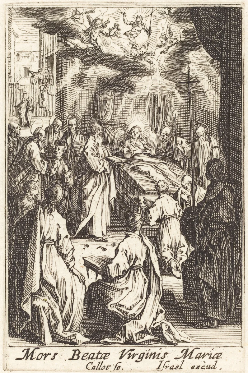 The Death of the Virgin by Jacques Callot, print, 1628-1638