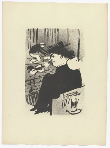 A Spectator (Une Spectatrice) from Le Café Concert by Henri de Toulouse-Lautrec, illustrated book, 1893