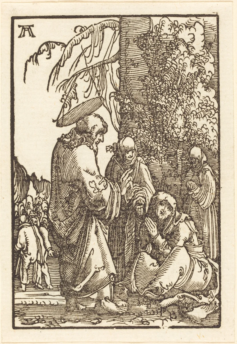 Christ Taking Leave of his Mother by Albrecht Altdorfer, print, 1513