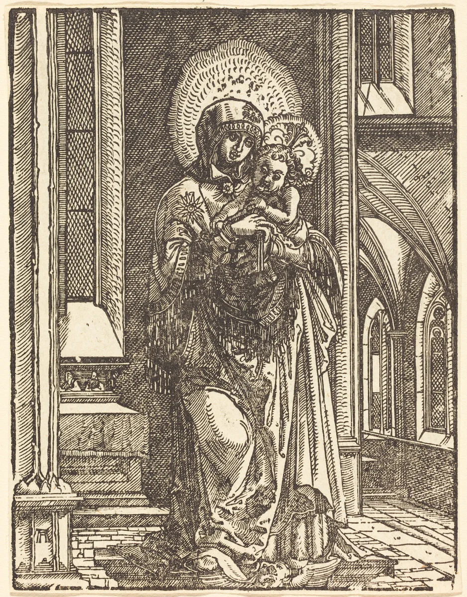 Virgin and Child in a Church by Albrecht Altdorfer, print, 1519