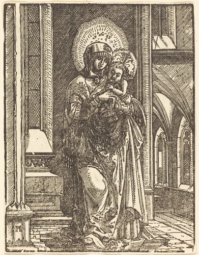 Virgin and Child in a Church by Albrecht Altdorfer, print, 1519