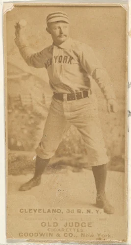Elmer Ellsworth Cleveland, 3rd Base, New York, from the Old Judge series (N172) for Old Judge Cigarettes by Goodwin & Company, photograph, 1888