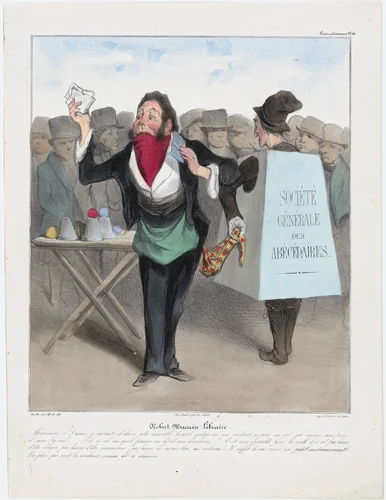 Plate 14: Robert Macaire bookseller, from 'Caricaturana,' published in Les Robert Macaires by Honoré Daumier, print, 1838