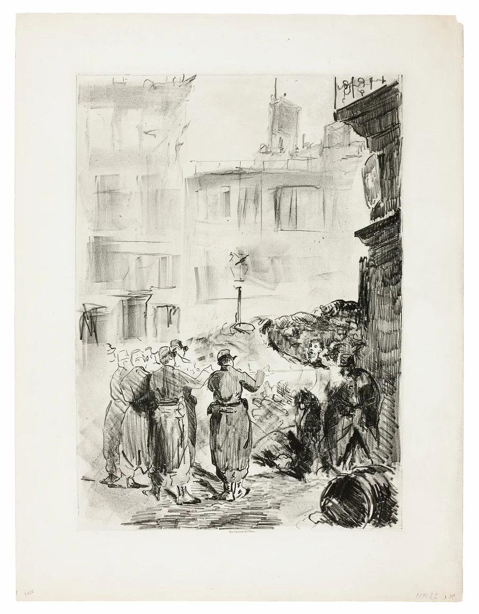 The Barricade by Édouard Manet, print, 1871
