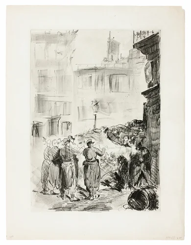 The Barricade by Édouard Manet, print, 1871