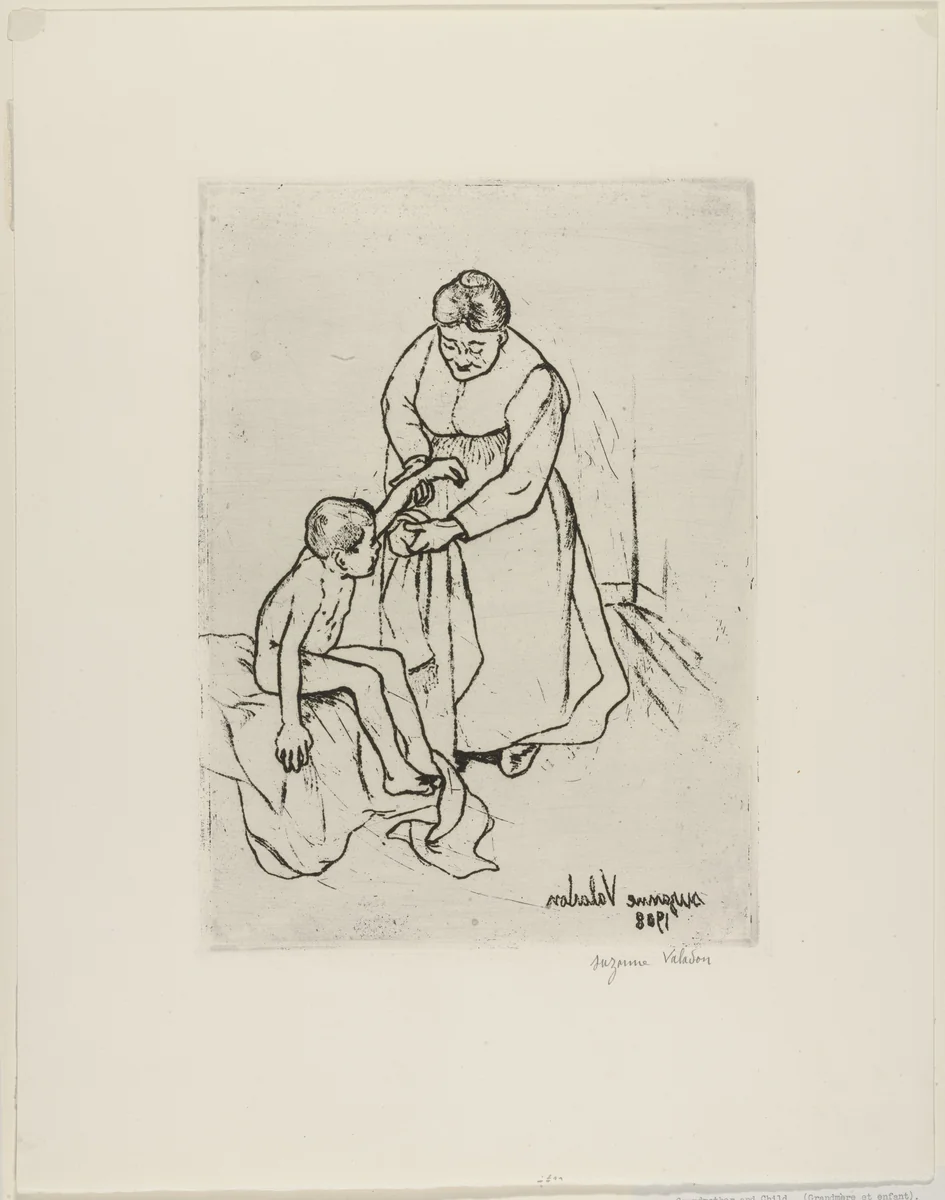 Grandmother and Child (Grand-mère et enfant) by Suzanne Valadon, print, 1908