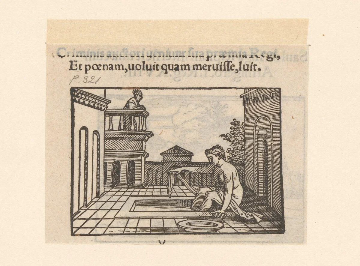 David en Batseba by anonymous, print, 1530-1533