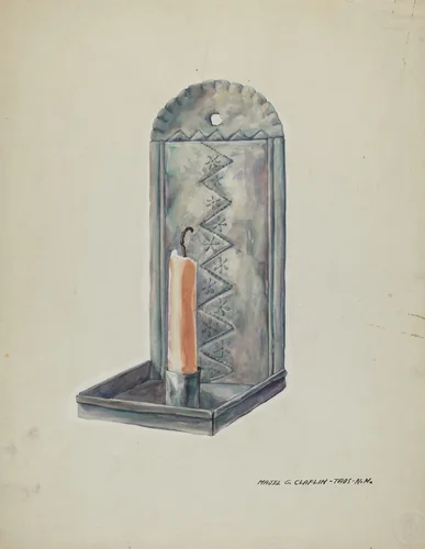 Tin Sconce by Majel G. Claflin, index of american design, 1935-1942