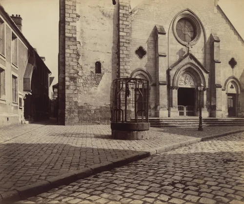 Montlhéry, église, vieux puits by Eugène Atget, photograph, 1902