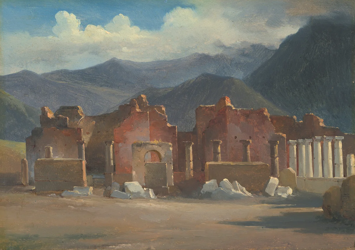 The Forum at Pompeii by Achille Etna Michallon, painting, 1819