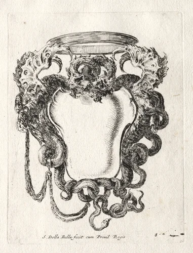 New Model for a Cartouche by Stefano della Bella, print, 1647