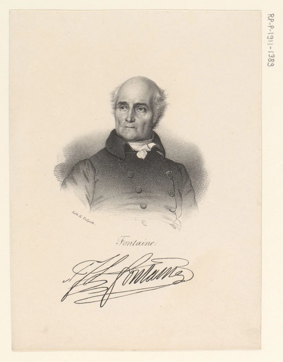 Portret van Pierre-François-Léonard Fontaine by anonymous, print, 1818-1842