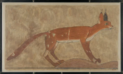 Detail of a Wild Feline, Tomb of Khnumhotep by Nina de Garis Davies, artwork, -1897
