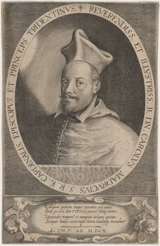 Cardinal Carolus Madrucius by Unknown 19th Century, print, 1610