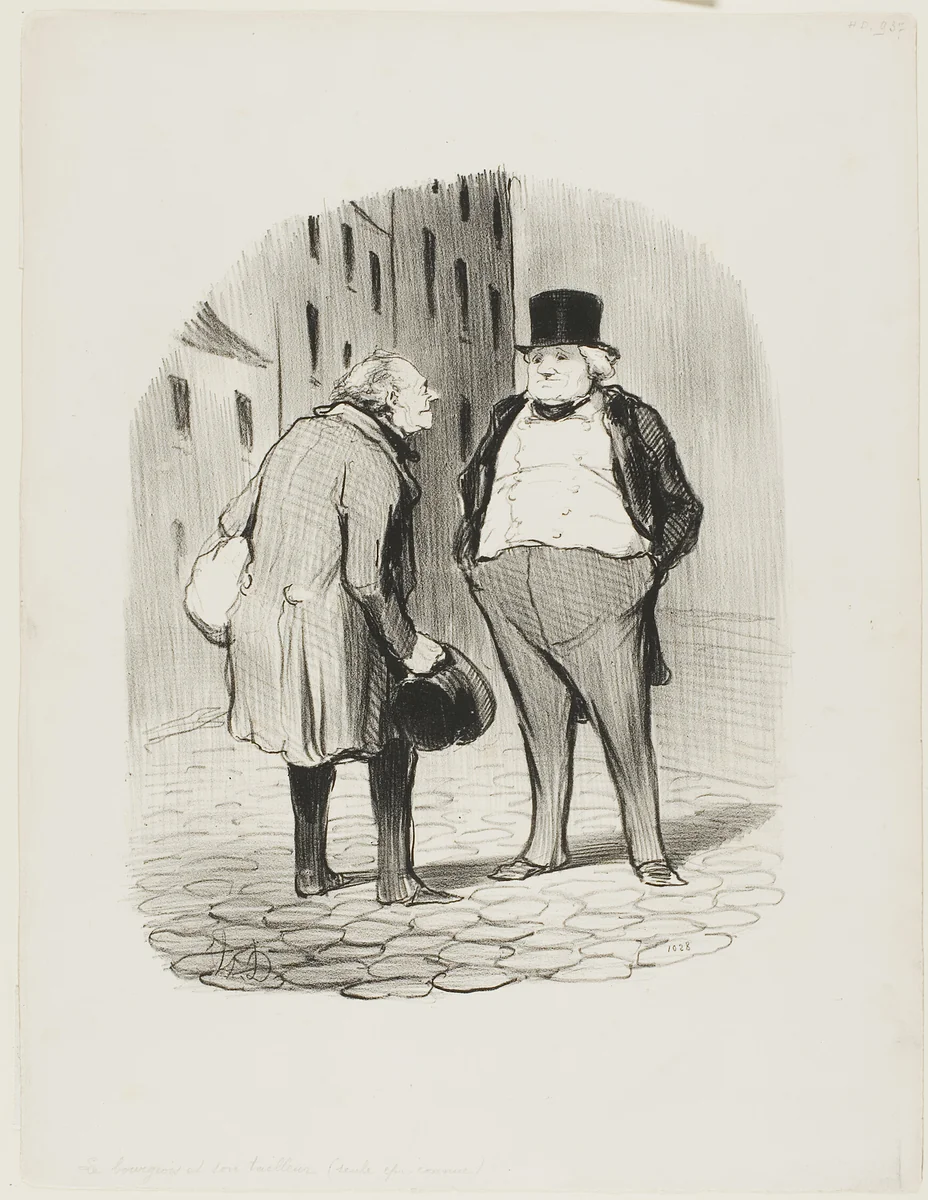 The Bourgeois and His Tailor, plate 5 from Les Bons Bourgeois by Honoré-Victorin Daumier, print, 1847