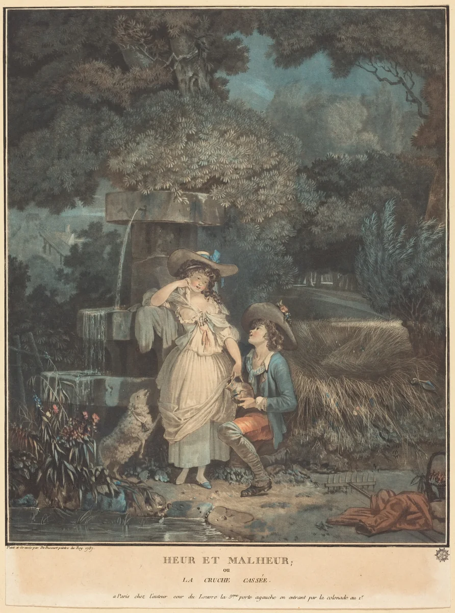 Heur et Malheur, ou la Cruche cassee by Philibert Louis Debucourt, print, 1787