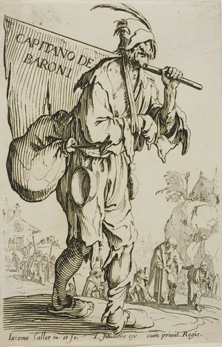 Captain of the Barons, frontispiece to The Beggars by Jacques Callot, print, 1617-1627