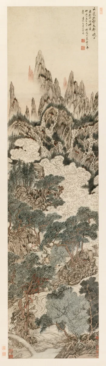 Morning Sun over Heavenly Citadel Peak by Ding Yunpeng, painting, 1614