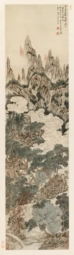 Morning Sun over Heavenly Citadel Peak by Ding Yunpeng, painting, 1614