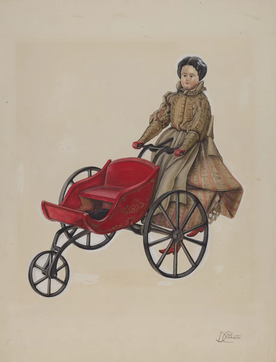 Go-Cart and Doll by Beverly Chichester, index of american design, 1935-1942