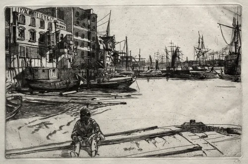 Eagle Wharf by James McNeill Whistler, print, 1859