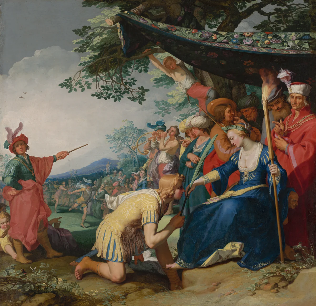 Theagenes Receiving the Palm of Honour from Chariclea by Abraham Bloemaert, painting, 1626