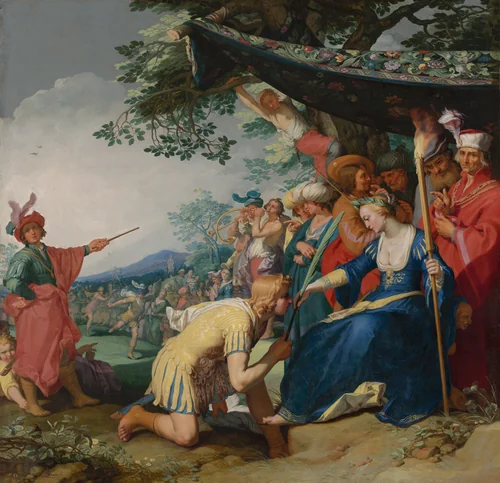 Theagenes Receiving the Palm of Honour from Chariclea by Abraham Bloemaert, painting, 1626