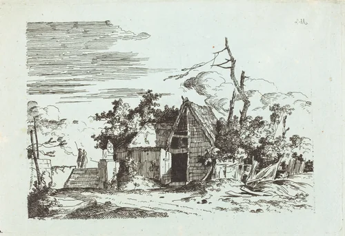 A Rustic Barn by Louis Gabriel Moreau, print, 1780