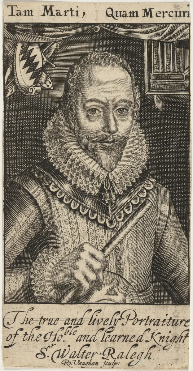 Sir Walter Raleigh by Robert Vaughan, print, 1630