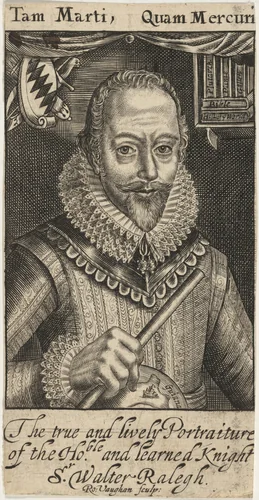 Sir Walter Raleigh by Robert Vaughan, print, 1630