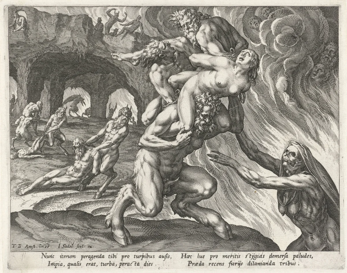 Hel als een van de vier uitersten by Unknown, print, 1560-1600