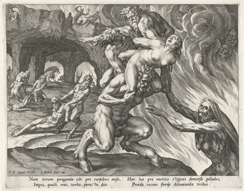 Hel als een van de vier uitersten by Unknown, print, 1560-1600