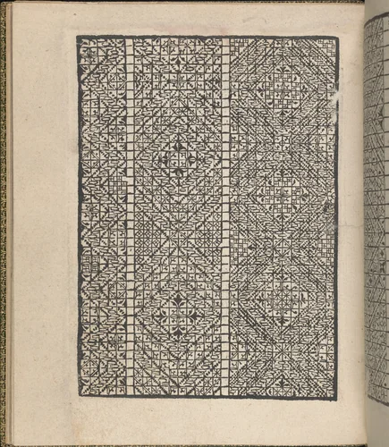 Giardineto novo di punti tagliati et gropposi per exercitio & ornamento delle donne (Venice 1554), page 21 (verso) by Matteo Pagano, book, 1554
