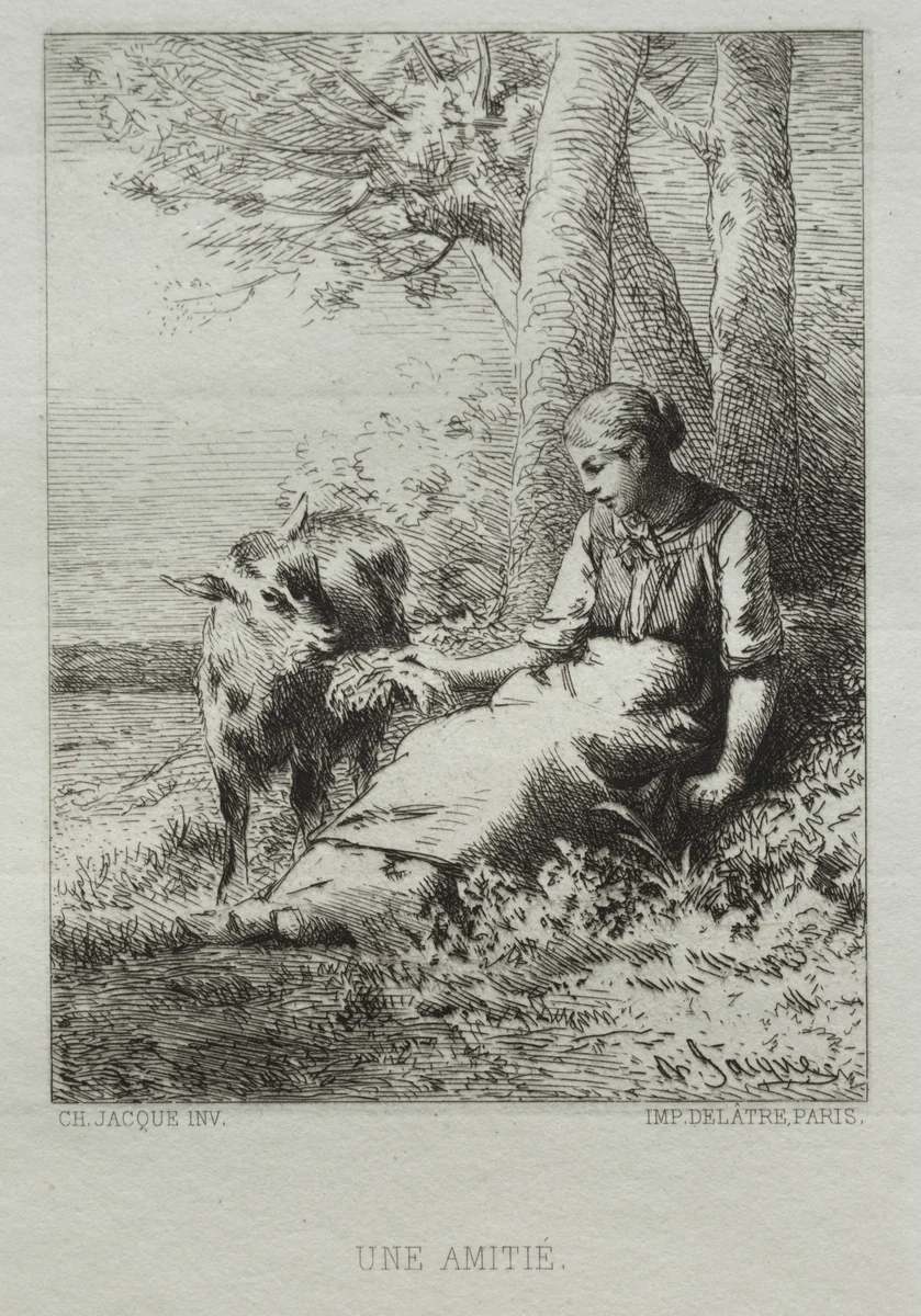 Friendship by Charles-Émile Jacque, print, 1867