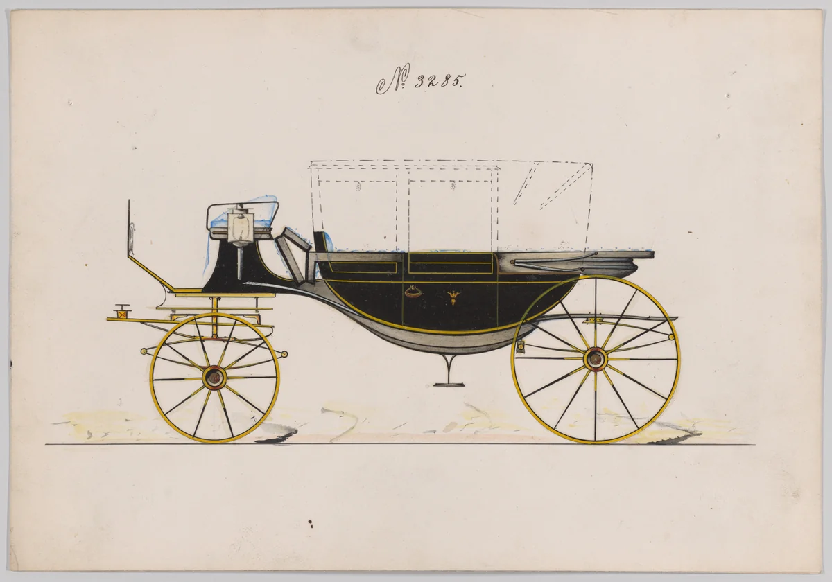 Design for Landau, No. 3285 by Brewster & Co., drawing, 1876