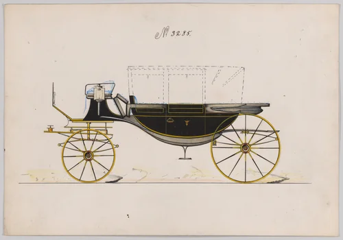 Design for Landau, No. 3285 by Brewster & Co., drawing, 1876