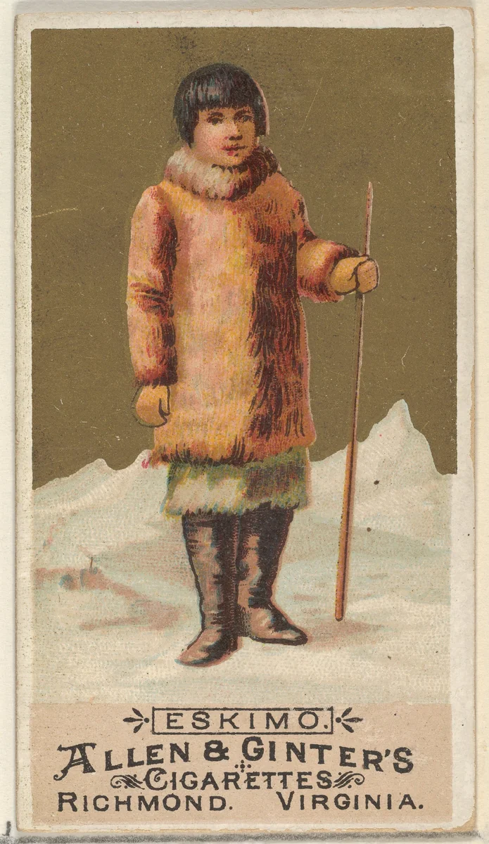 Eskimo, from the Natives in Costume series (N16) for Allen & Ginter Cigarettes Brands by Allen & Ginter, print, 1886