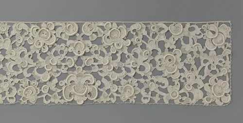 Jabot van naaldkant met palmetbloemen by anonymous, other, 1675-1695