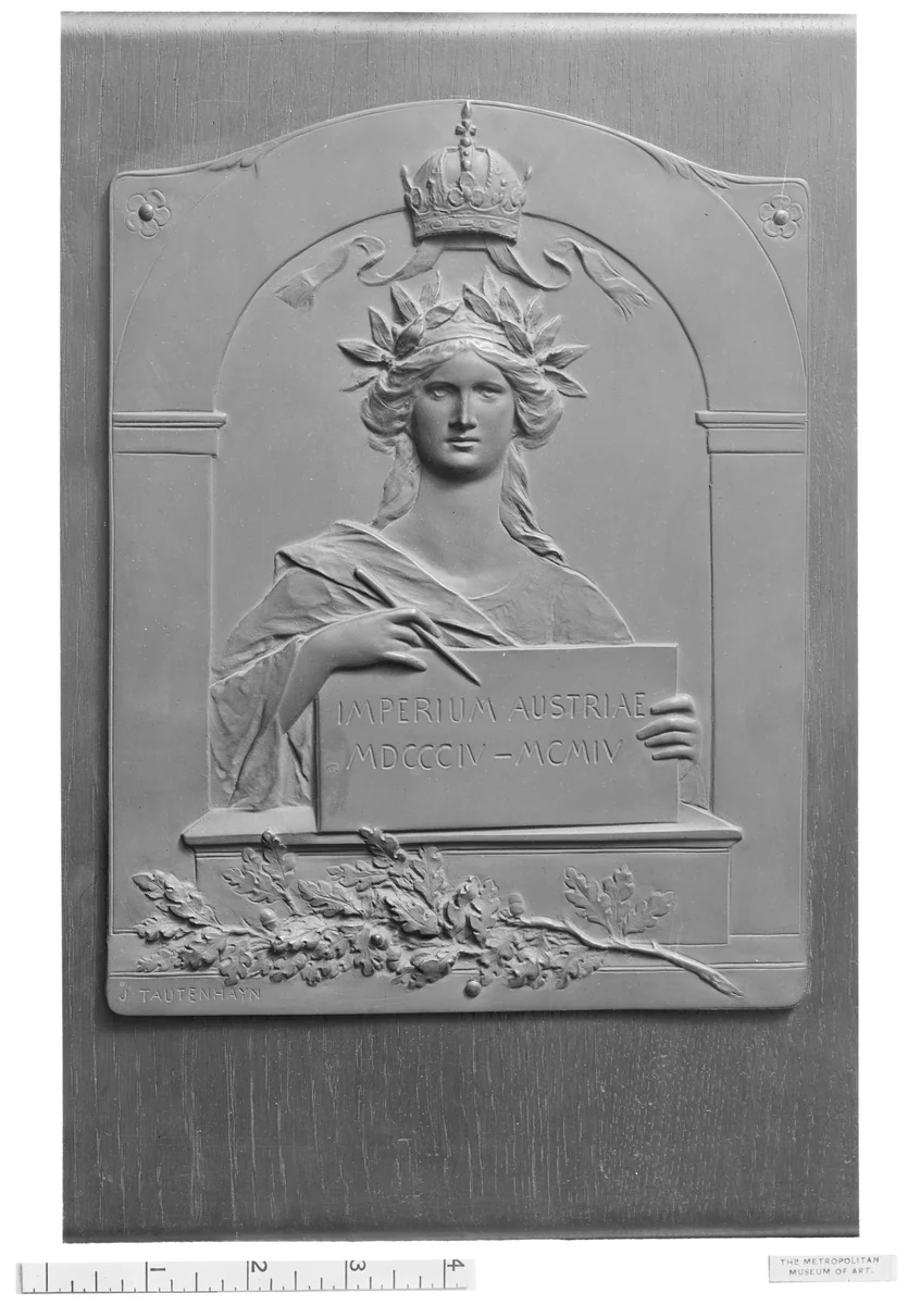 To Commemorate the Centennial of the Austrian Empire Founded by Francis II, as Distinct from the Ancient Holy Roman Empire by Josef Tautenhayn, metalwork, 1904