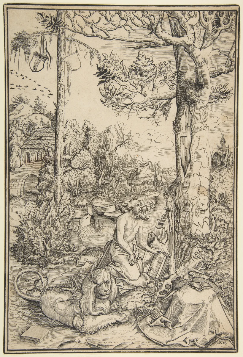 The Penitent St. Jerome by Jost Amman, drawing, 1539-1591