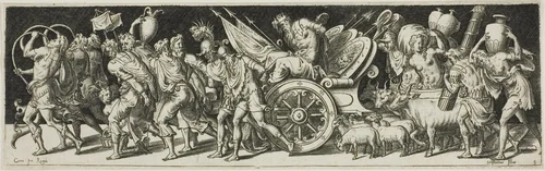 Triumphal March, from Combats and Triumphs by Etienne Delaune, print, 1528-1583