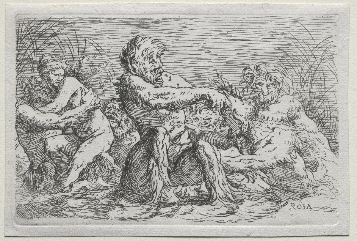 River Gods by Salvator Rosa, print, 1635-1673