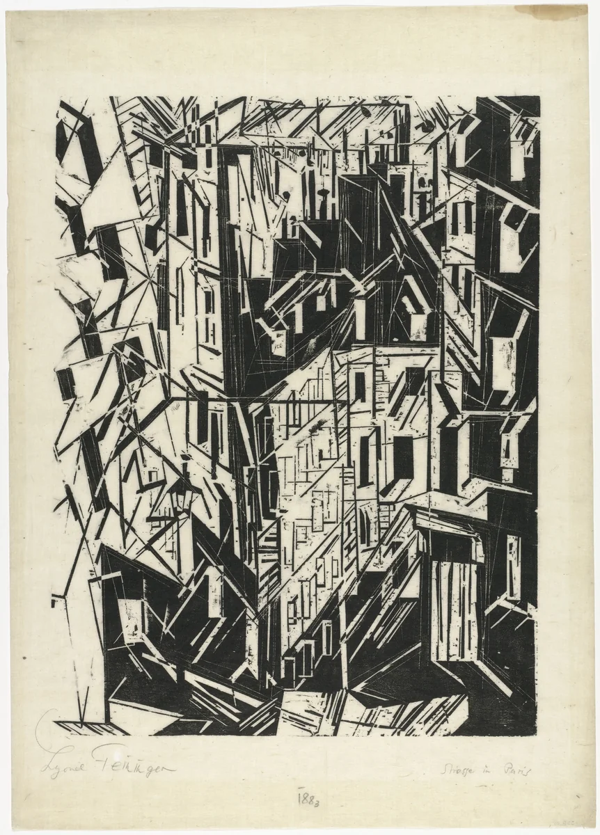 Street in Paris (Strasse in Paris) by Lyonel Feininger, print, 1918