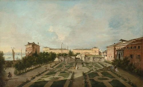 The Garden of Palazzo Contarini dal Zaffo by Francesco Guardi, painting, 1775-1785