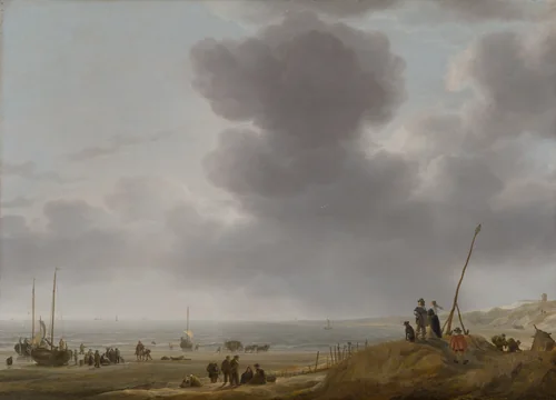 Beach View by Simon de Vlieger, painting, 1643
