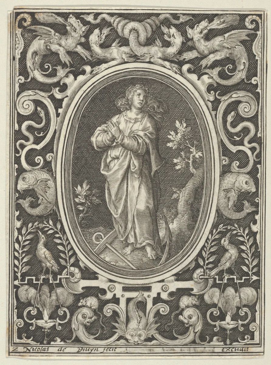 Hope, from the Cardinal Virtues by Nicolaes de Bruyn, print, 1648-1656
