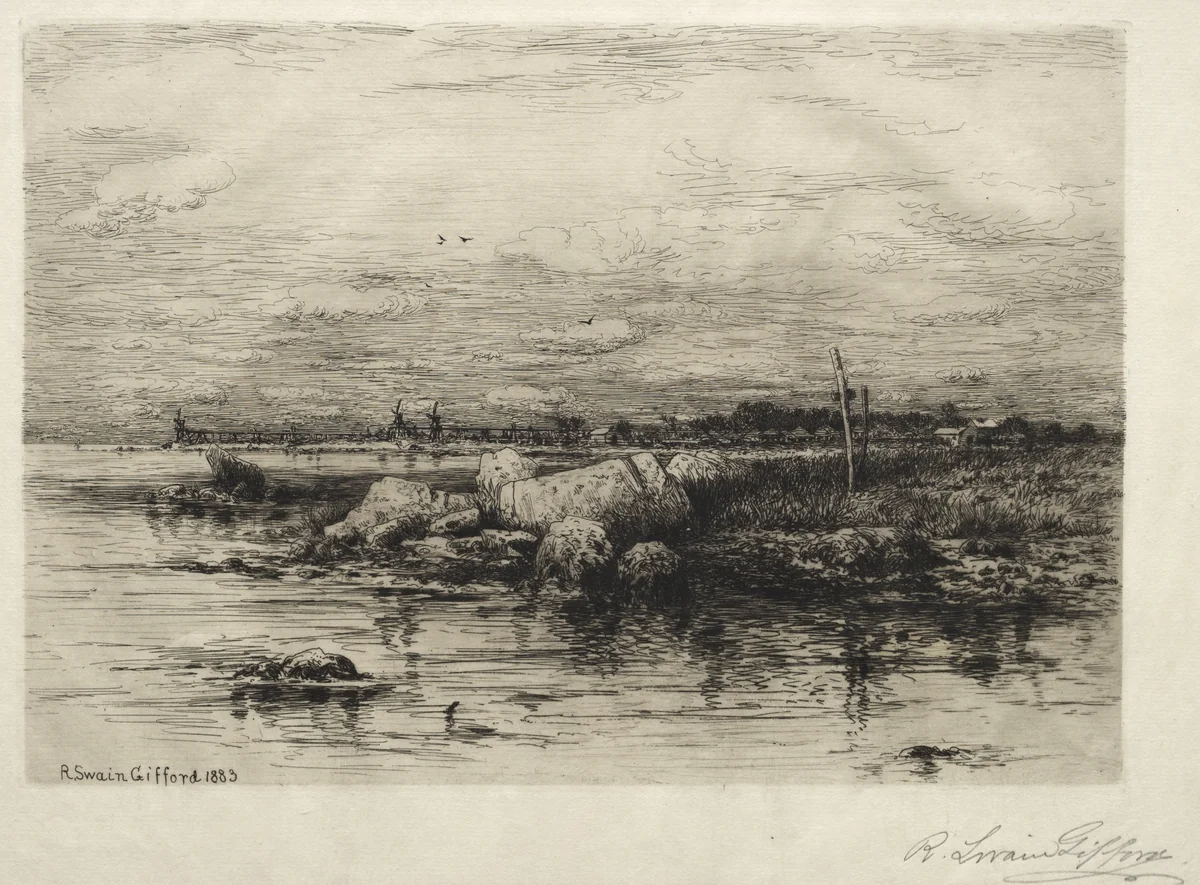 Mouth of the Apponaganasett River by Robert Swain Gifford, print, 1883