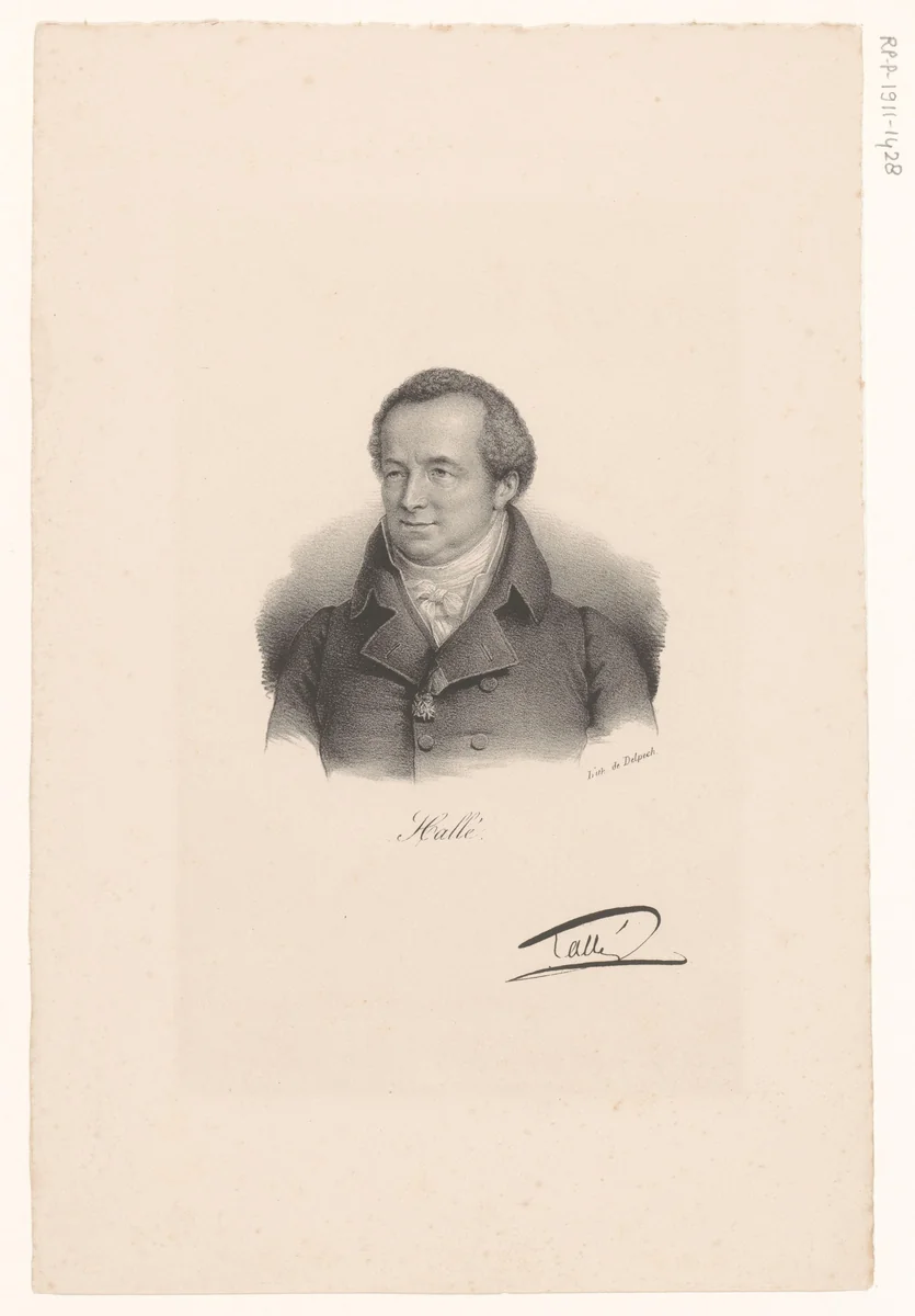 Portret van Jean Noël Hallé by anonymous, print, 1818-1842